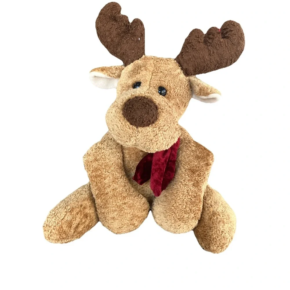 Friendzies Target Brands 2001 Stuffed Plush Brown Reindeer‎ Red Bow